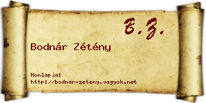 Bodnár Zétény névjegykártya